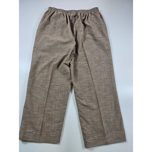 Alfred dunner 16 P PETITE pull on pants brown with pockets EUC Career Casual ^ - Picture 2 of 7